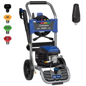 Westinghouse WPX3000e Electric Pressure Washer, 3000 Max PSI and 1.76 Max GPM, Induction Motor, Onboard Soap Tank, Spray Gun and Wand, 5 Nozzle Set, for...