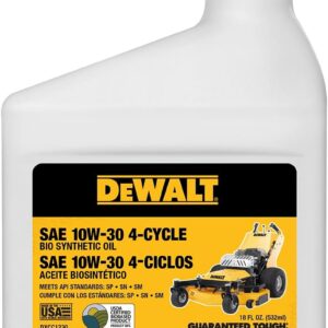 Dewalt Biosynthetic SAE 10W30 4 cycle oil, 18 oz