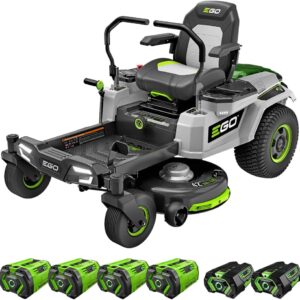 EGO ZT4204L 56-Volt 42-Inch Z6 Zero Turn Riding Mower with Peak Power Technology, (4) 10.0Ah Battery, 1600W Charger Included Plus Extra (2) BA2800T 5.0Ah Battery