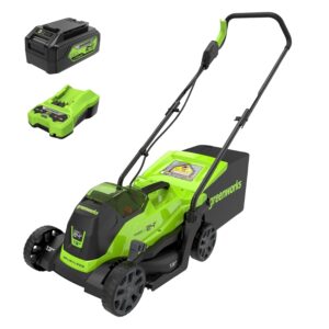 Greenworks 24V 13" Brushless Cordless (Push) Lawn Mower, 4.0Ah Battery and Charger Included