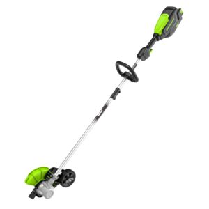 Greenworks 80V All-Terrain Brushless Edger, 8" Steel Blade, 2.25" Pro Depth & Tool-Free Adjust, 27cc Gas Power Equivalent, Battery and Charger Not Included
