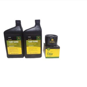 John Deere 2 Quarts John Deere Turf-Gard SAE 10W-30 Oil Plus AM125424 Filter. Fits Many Lawn Mowers - Check Description
