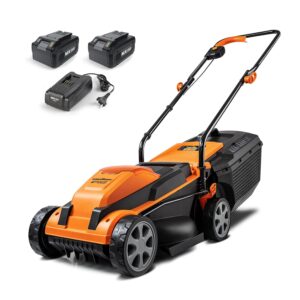 LawnMaster CLM2413A Cordless 13-Inch Lawn Mower 24V Max with 2X4.0Ah Battery and a Charger