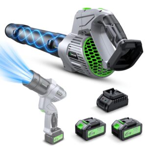 Leaf Blower, 900,000 RPM, 2 x 4.0Ah Batteries & Charger, Handheld Leaf Blowers for Lawn Care, 5 Speed Mode, Portable Lightweight Grass Blower for Yard, Patio Use