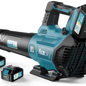 Leaf Blower Cordless - 2025 Update 150000RPM & 3 Speed Levels Electric Leaf Blower with 2 x 4.0Ah Battery and Charger, Extension Tube Blower for Lawn Care, Yard, Garage, Blowing...