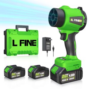 Leaf Blower Cordless - Lightweight Electric Handheld Blower with Battery and Charger, 3 Speed Mode, Blowers for Lawn Care, Patio Cleaning, Dust Cleaner, Snow Blower (Green)