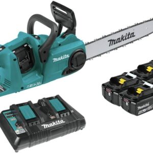 Makita XCU04PT1 36V (18V X2) LXT® Brushless 16" Chain Saw Kit with 4 Batteries (5.0Ah)