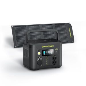 Portable Power Station 330W, 227Wh Solar Powered Generator with Fast PD Output with 60W Solar Panel, 120V Pure Sine Wave AC Outlet Charging Lithium Battery for Outdoor Camping...