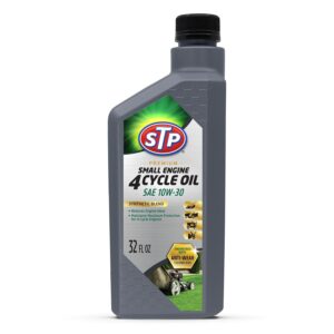 STP Premium Small Engine 4 Cycle Oil Formula, SAE10W-30 Small Engine Oil Engine Care Formula Reduces Wear for Lawnmower, Push Mower, Tractor, 32 Oz, STP