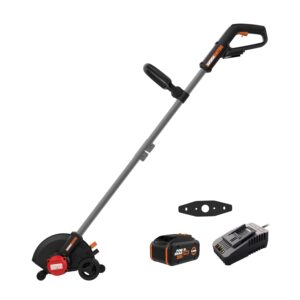 WORX Nitro 20V 7" Cordless Edger 3 Depth Settings, Battery Powered Driveway Edger with Dual Wheels, High-Performance Brushless Trencher Precision Edge Guide WG898 – Battery &...