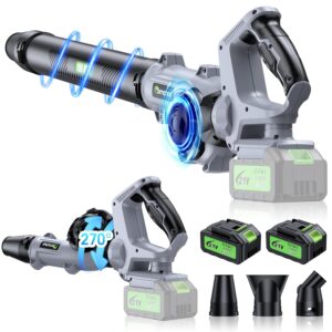 Electric Leaf Blower Cordless, 900,000 RPM, 2 x 4.0Ah Batteries & Charger, Handheld Leaf Blowers for Lawn Care, 5 Speed Mode, Portable Lightweight Grass Blower for Yard, Patio...