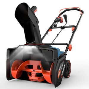 SENIX Electric Snow Blower,18 Inch Snow Thrower, Corded Snow Blower with 8-Inch Clearing Depth, 600lbs/min, 33ft Max Throw Distance, 15Amp 1700 Watt Motor, 4 LED Lights (STE14-M)