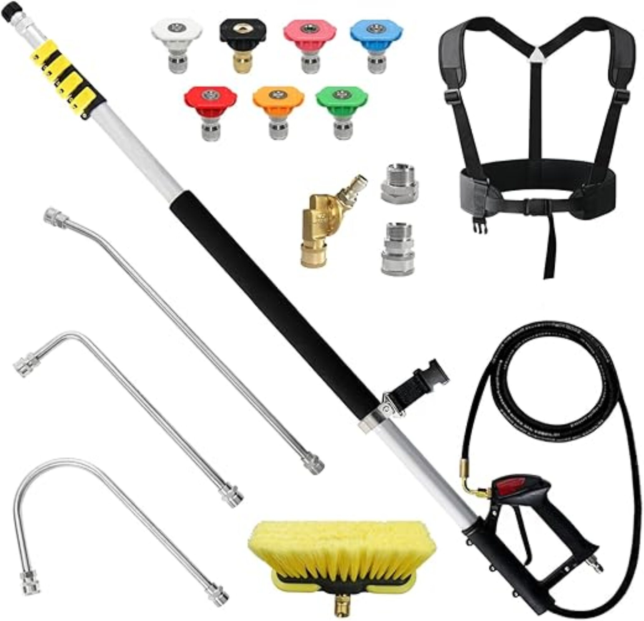 Noticeatable janz 24 FT Telescoping Pressure Washer Wand: Ladder-Free Reach — With ...
